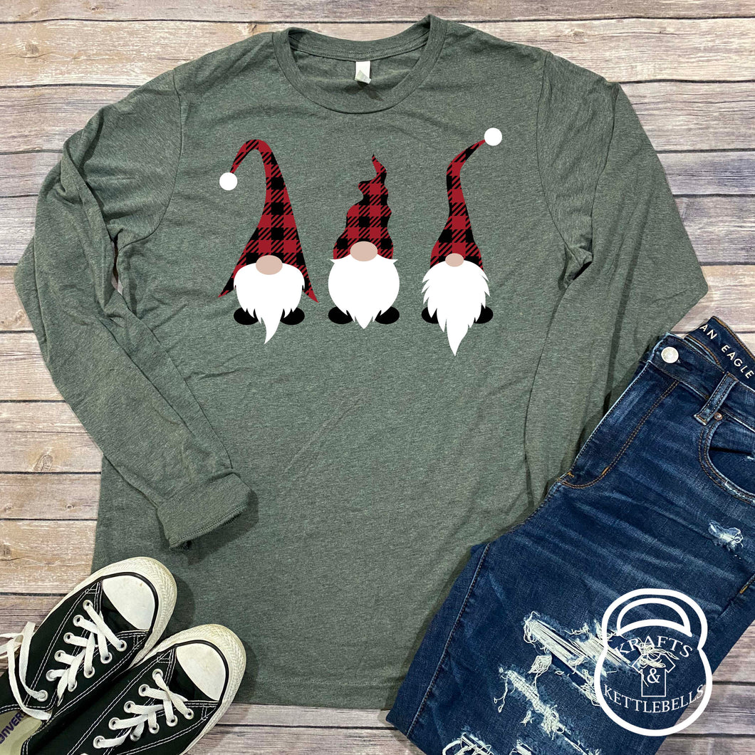 Buffalo Plaid Gnomes Holiday Graphic T