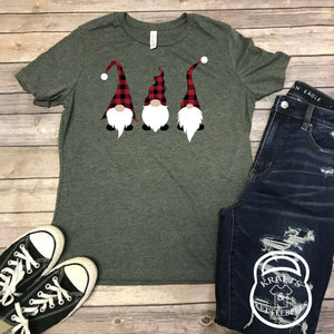 Buffalo Plaid Gnomes Holiday Graphic T