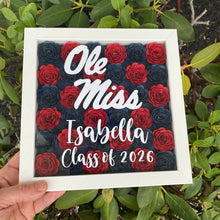 Load image into Gallery viewer, Personalized College Flower Shadow Box| High School Graduation| Decision Day| Graduation