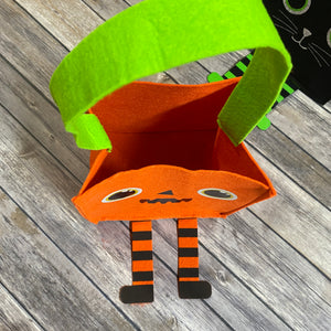 Personalized Halloween Felt Treat Bags with Legs - Mummy, Cat, Pumpkin