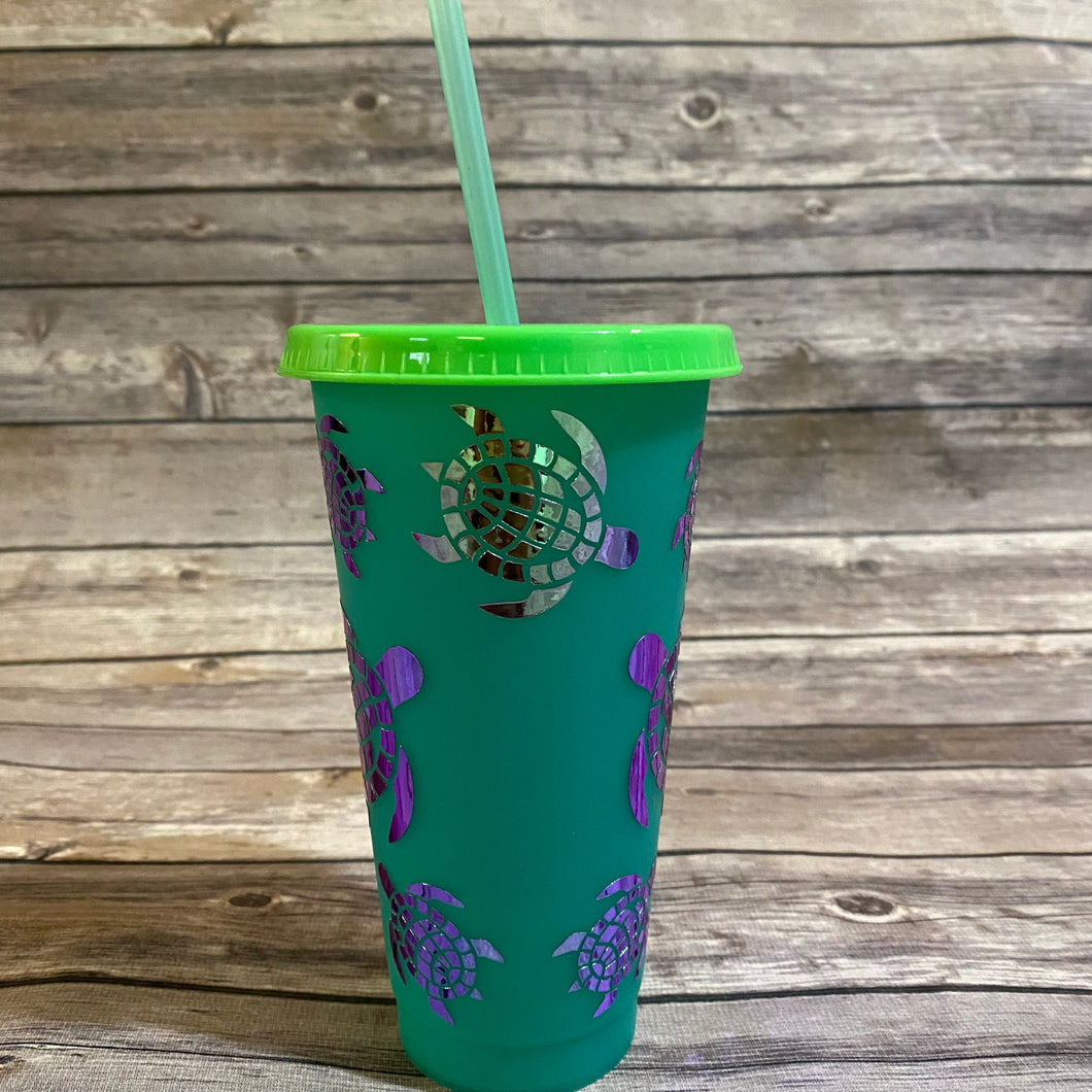 Holographic Sea Turtle Color Changing Cold Cup