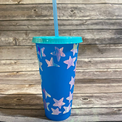 Holographic Star Print Color Changing Cold Cup