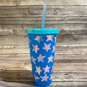 Holographic Star Print Color Changing Cold Cup