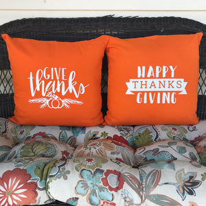 Give Thanks Thanksgiving Pillow Cover