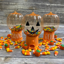 Load image into Gallery viewer, Personalized Pumpkin or Jack O Lantern Halloween Candy Dispensers