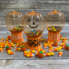 Load image into Gallery viewer, Personalized Pumpkin or Jack O Lantern Halloween Candy Dispensers