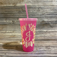 Load image into Gallery viewer, Holographic Sunflower Color Changing Cold Cup