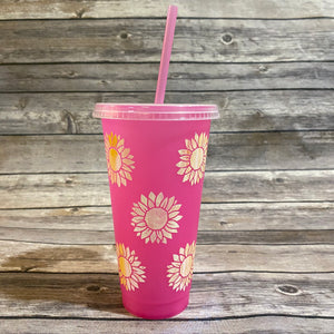 Holographic Sunflower Color Changing Cold Cup