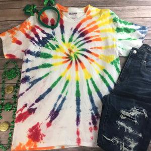 Rainbow Tie Dye St Patrick's Day Shirt