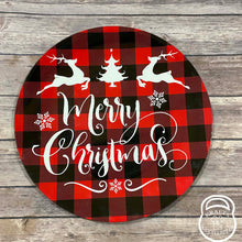 Load image into Gallery viewer, Buffalo Plaid Merry Christmas Decorative Plate