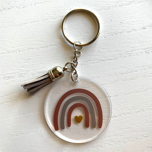 Metallic Rainbow Personalized Keychain