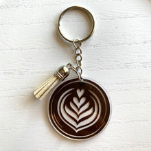 Load image into Gallery viewer, Coffee Lover Latte Art Personalized Keychain