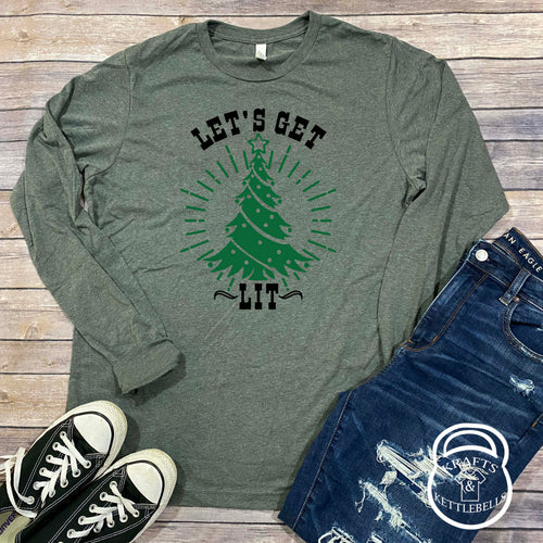 Let's Get Lit Holiday Graphic T