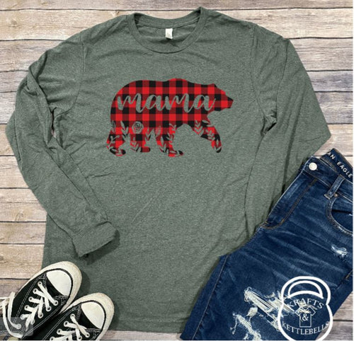 Buffalo Plaid Mama Bear Graphic T