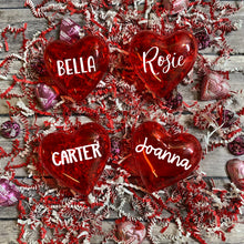 Load image into Gallery viewer, Personalized Valentine&#39;s Red Plastic Heart Containers