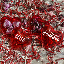 Load image into Gallery viewer, Personalized Valentine&#39;s Red Plastic Heart Containers