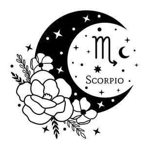 Floral Moon Zodiac/Horoscope Bleach Dye Graphic T