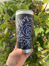 Load image into Gallery viewer, Mom Travel Coffee Mug|Tumbler With Rose Gold Floral Design