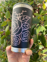 Load image into Gallery viewer, Mom Travel Coffee Mug|Tumbler With Rose Gold Floral Design