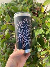 Load image into Gallery viewer, Mom Travel Coffee Mug|Tumbler With Rose Gold Floral Design