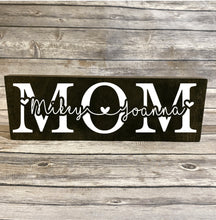 Load image into Gallery viewer, Personalized Mom with Kids Names Wooden Sign