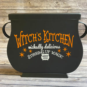 Metal Cauldron Sign Halloween Decor - Witches Kitchen