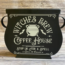 Load image into Gallery viewer, Metal Cauldron Sign Halloween Decor - Witches Brew