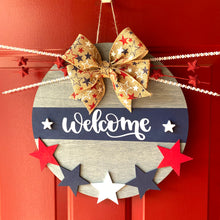 Load image into Gallery viewer, Patriotic/Memorial Day/ 4th of July Themed Welcome Door Sign/Hanger