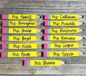 Teacher Appreciation, Gift, Personalized Wood Pencil Desk Sign