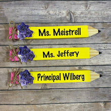 Load image into Gallery viewer, Teacher Appreciation, Gift, Personalized Wood Pencil Desk Sign