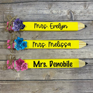 Teacher Appreciation, Gift, Personalized Wood Pencil Desk Sign