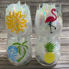 Load image into Gallery viewer, Summer Themed Plastic Wine Glasses Set of 4