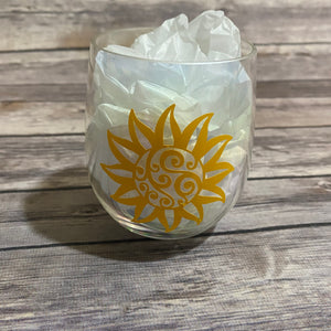 Summer Themed Plastic Wine Glasses Set of 4