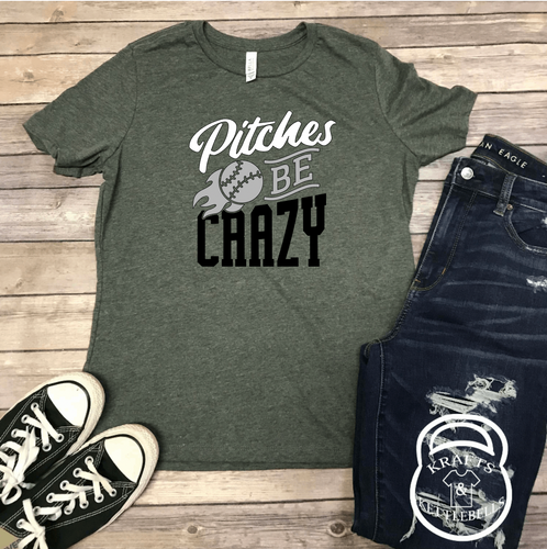 Pitches Be Crazy Baseball Graphic T