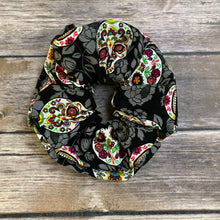 Load image into Gallery viewer, Sugar Skulls Halloween Fabric Scrunchie