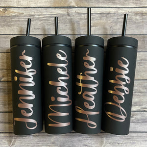 Personalized 16oz Skinny Matte Tumblers