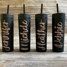 Load image into Gallery viewer, Personalized 16oz Skinny Matte Tumblers