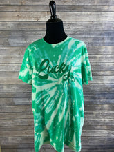 Load image into Gallery viewer, Lucky St. Patrick&#39;s Day Bleach Spiral Tie Dye Shirt