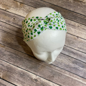 St. Patrick's Day Shamrock Stretchy, Twist Turban Headband