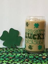 Load image into Gallery viewer, Lucky Shamrock 16oz Libbey Beer Can Glass w/ Color Change Vinyl