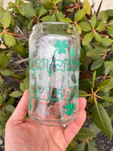 Load image into Gallery viewer, Lucky Shamrock 16oz Libbey Beer Can Glass w/ Color Change Vinyl