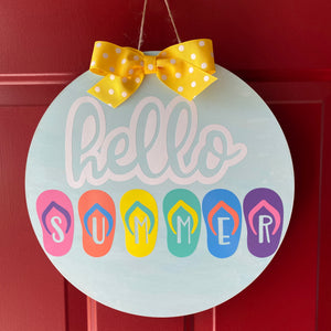 Hello Summer Handmade Door Sign/Hanger