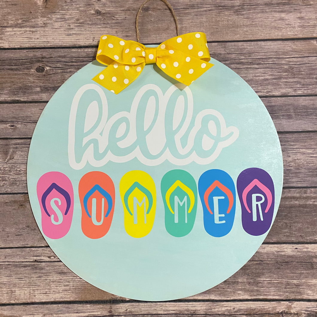 Hello Summer Handmade Door Sign/Hanger