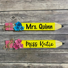 Load image into Gallery viewer, Teacher Appreciation, Gift, Personalized Wood Pencil Desk Sign