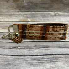 Load image into Gallery viewer, Fall Plaid Fabric Wristlet Keychain