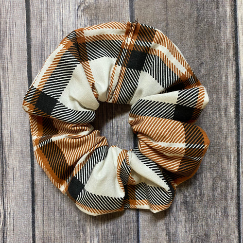 Fall Plaid Fabric Scrunchie/Hair Tie