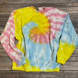 Pastel Spiral Tie Dye Sweatshirt Size L