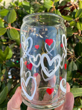 Load image into Gallery viewer, Valentine&#39;s Heart 16oz Libbey Beer Can Glass