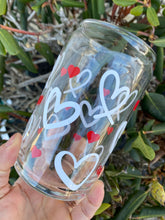 Load image into Gallery viewer, Valentine&#39;s Heart 16oz Libbey Beer Can Glass