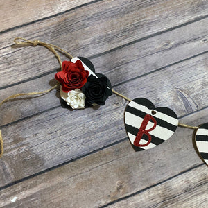 Valentine "Be Mine" Wooden Heart Banner